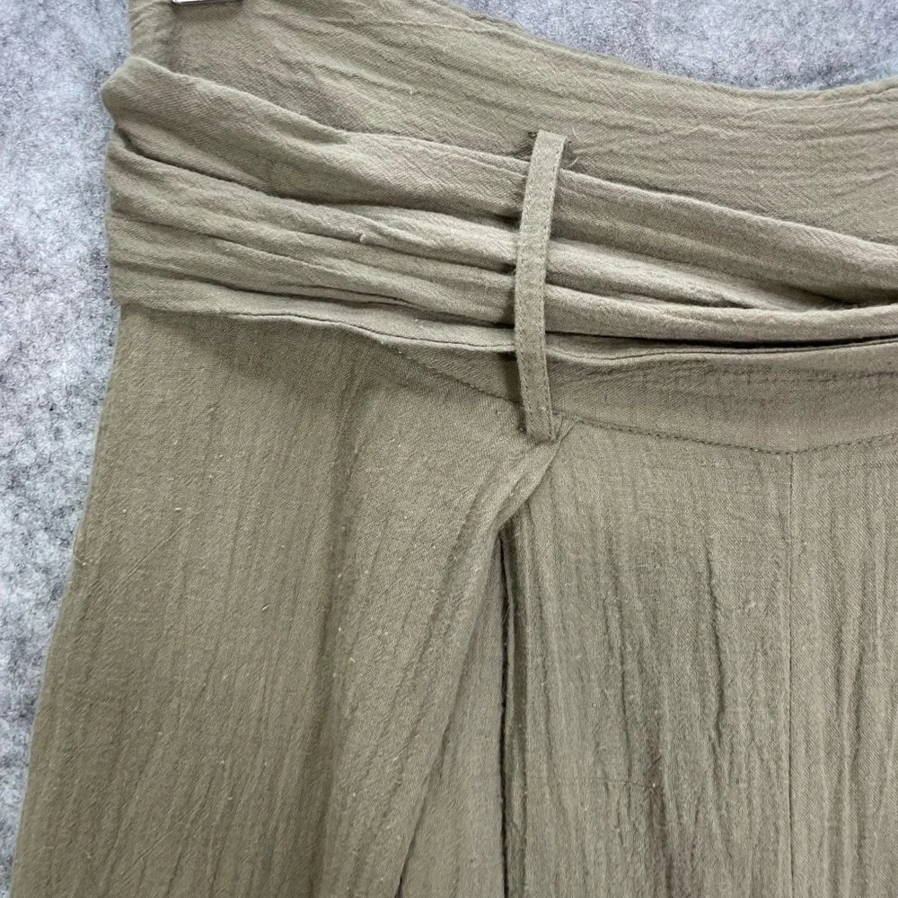 Sugar Lips Jaelyn High Waist Wide Leg Cropped Pants size Small Olive Green - Picture 3 of 12